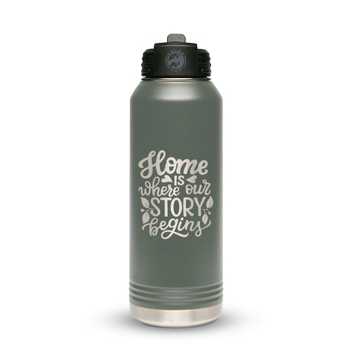 Personalized Stainless Steel 1L 32oz (1L) Bottle with Flip-Top Straw Lid - Etchified-Polar Camel®-