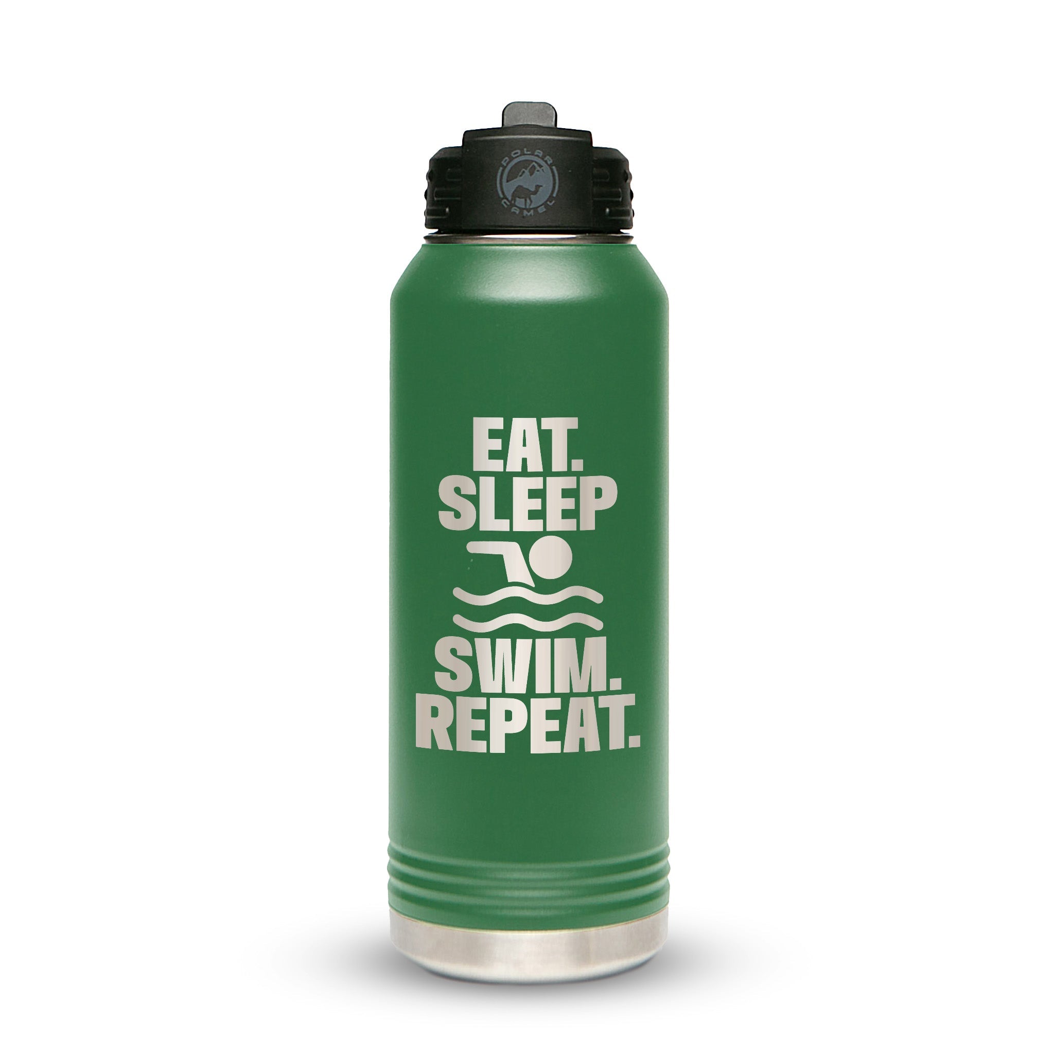 Personalized Stainless Steel 1L 32oz (1L) Bottle with Flip-Top Straw Lid - Etchified-Polar Camel®-