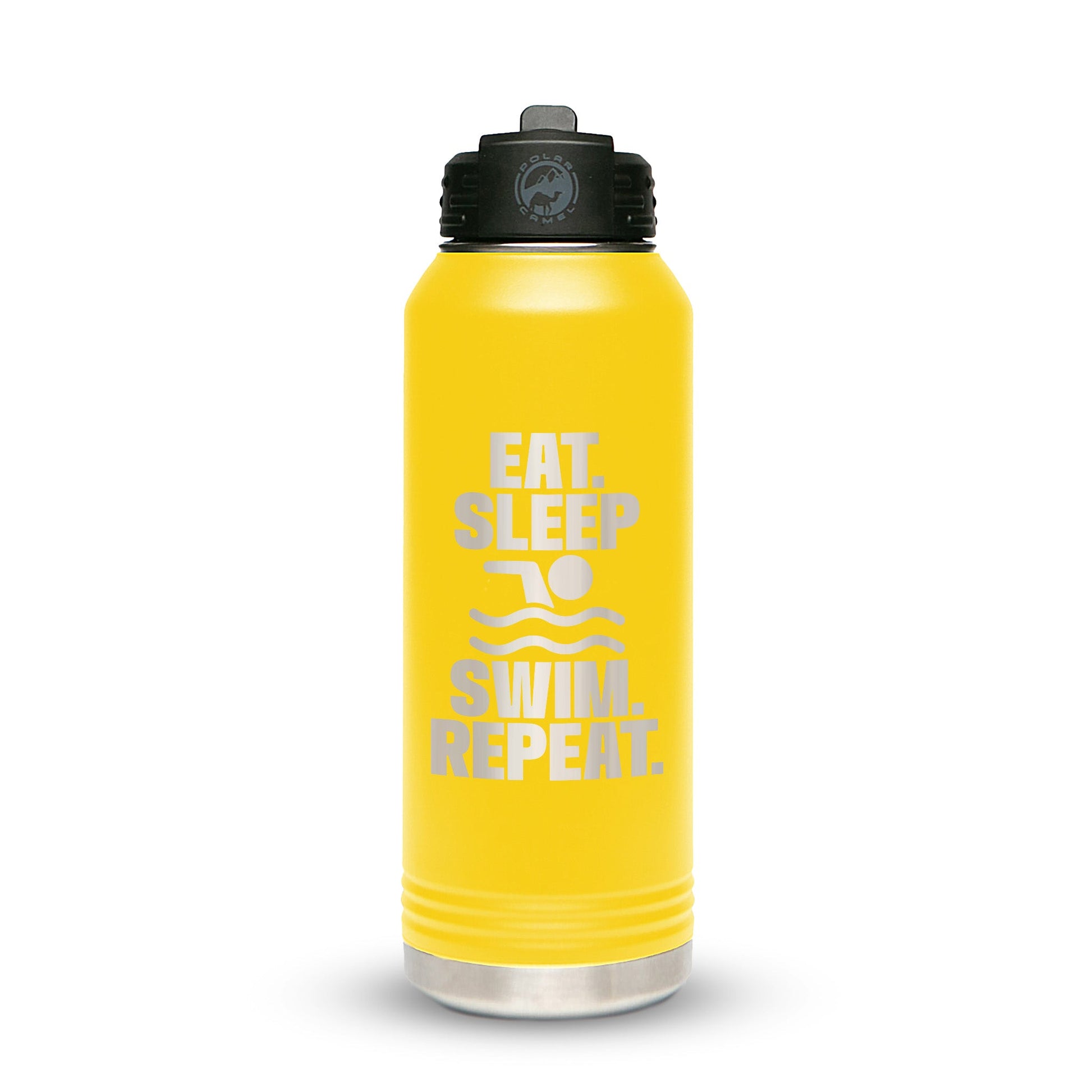 Personalized Stainless Steel 1L 32oz (1L) Bottle with Flip-Top Straw Lid - Etchified-Polar Camel®-