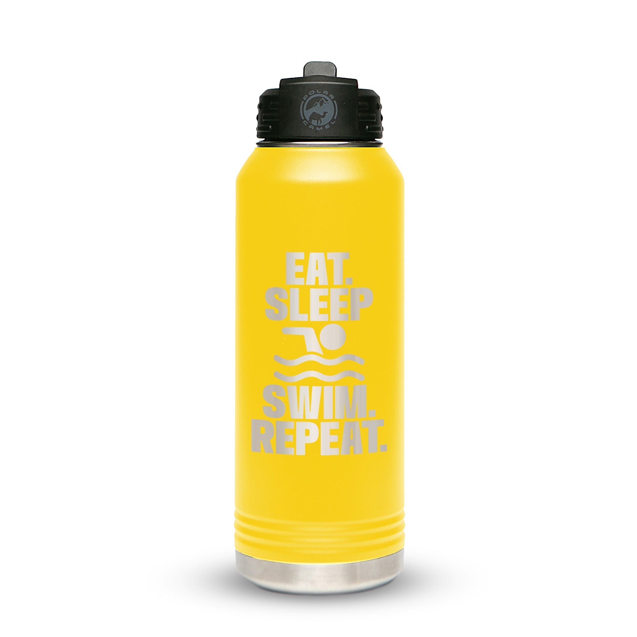 Personalized Stainless Steel 1L 32oz (1L) Bottle with Flip-Top Straw Lid - Etchified-Polar Camel®-