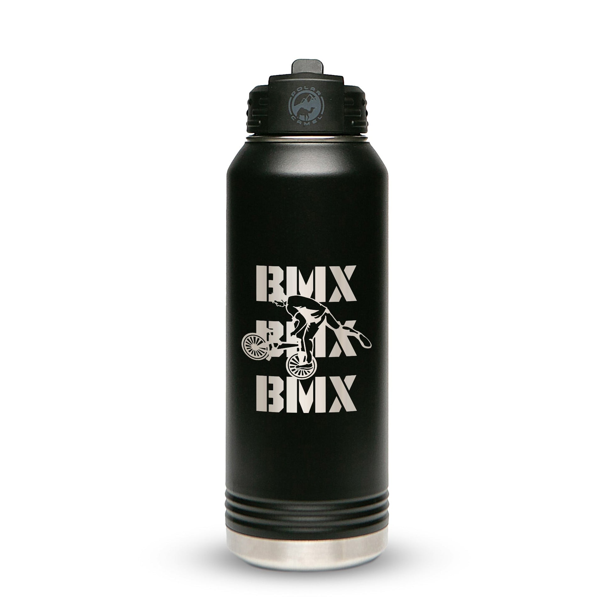 Personalized Stainless Steel 1L 32oz (1L) Bottle with Flip-Top Straw Lid - Etchified-Polar Camel®-LWB202