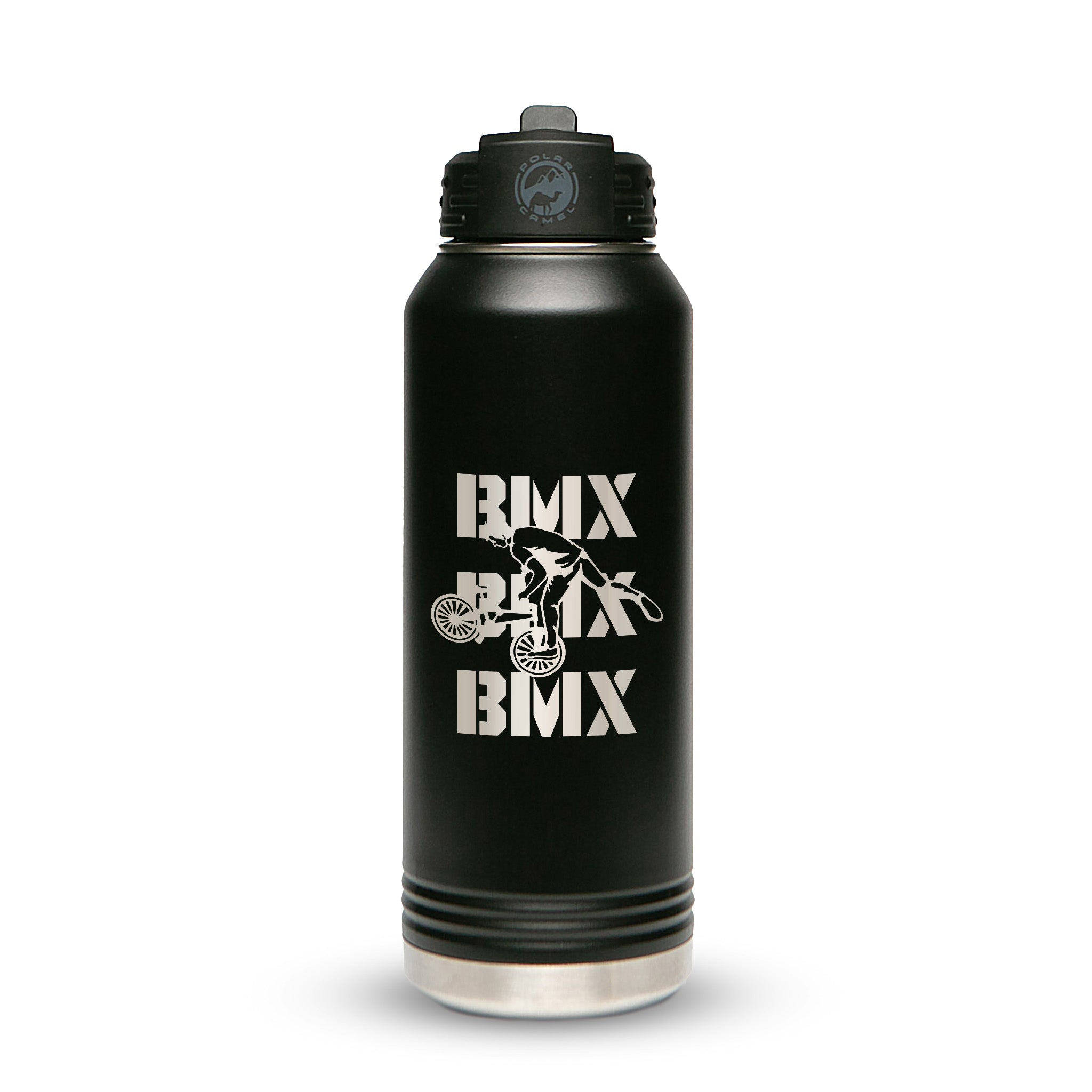 Personalized Stainless Steel 1L 32oz (1L) Bottle with Flip-Top Straw Lid - Etchified-Polar Camel®-LWB202