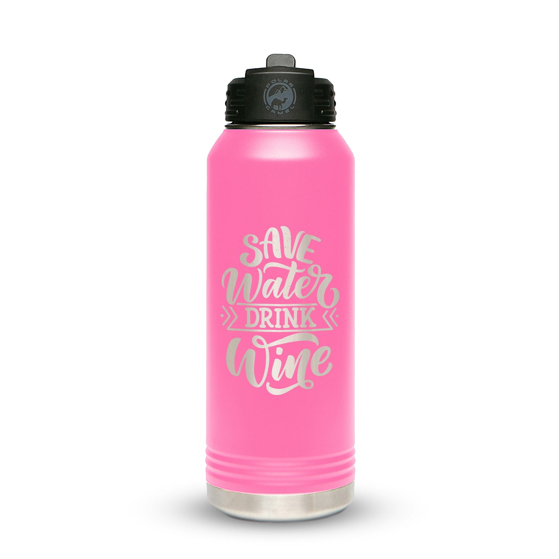 Personalized Stainless Steel 1L 32oz (1L) Bottle with Flip-Top Straw Lid - Etchified-Polar Camel®-LWB205