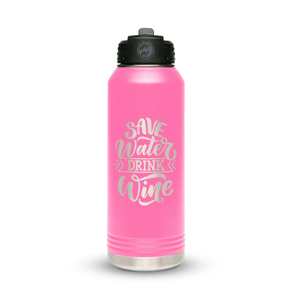 Personalized Stainless Steel 1L 32oz (1L) Bottle with Flip-Top Straw Lid - Etchified-Polar Camel®-LWB205