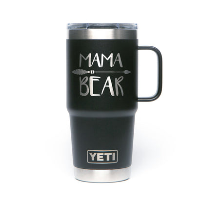 Personalized YETI® Rambler® 20 oz Travel Mug with Stronghold‚™ Lid - Etchified-YETI®-YRAMH20Black