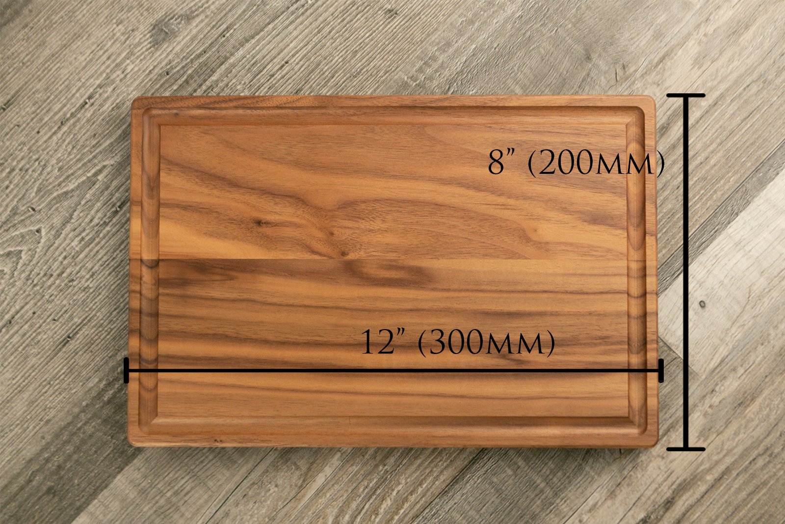 Walnut Charcuterie / Cutting Board - 8"x12" Rectangle with Juice Groove - Etchified-Etchified-1005