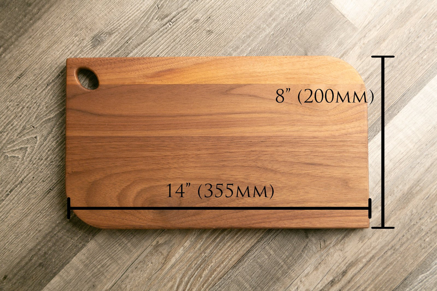 Walnut Charcuterie / Serving Board - 8"x14" with Cutout - Etchified-Etchified-1022