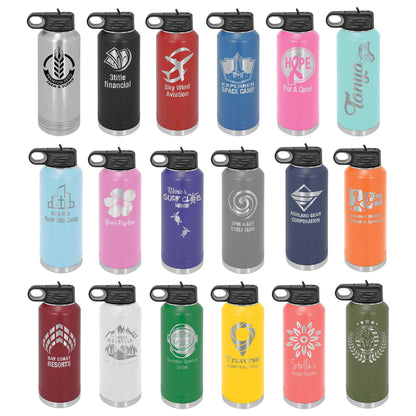 Wholesale Customized 40oz (1.2L) Wide Mouth Water Bottle - Etchified-etchified-LWB302